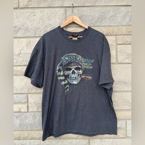 Harley Davidson Motor Cyles Smoky Mountain Maryville, TN Gray T-shirt 2XL